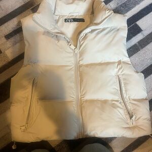 Cream Zara puffer vest